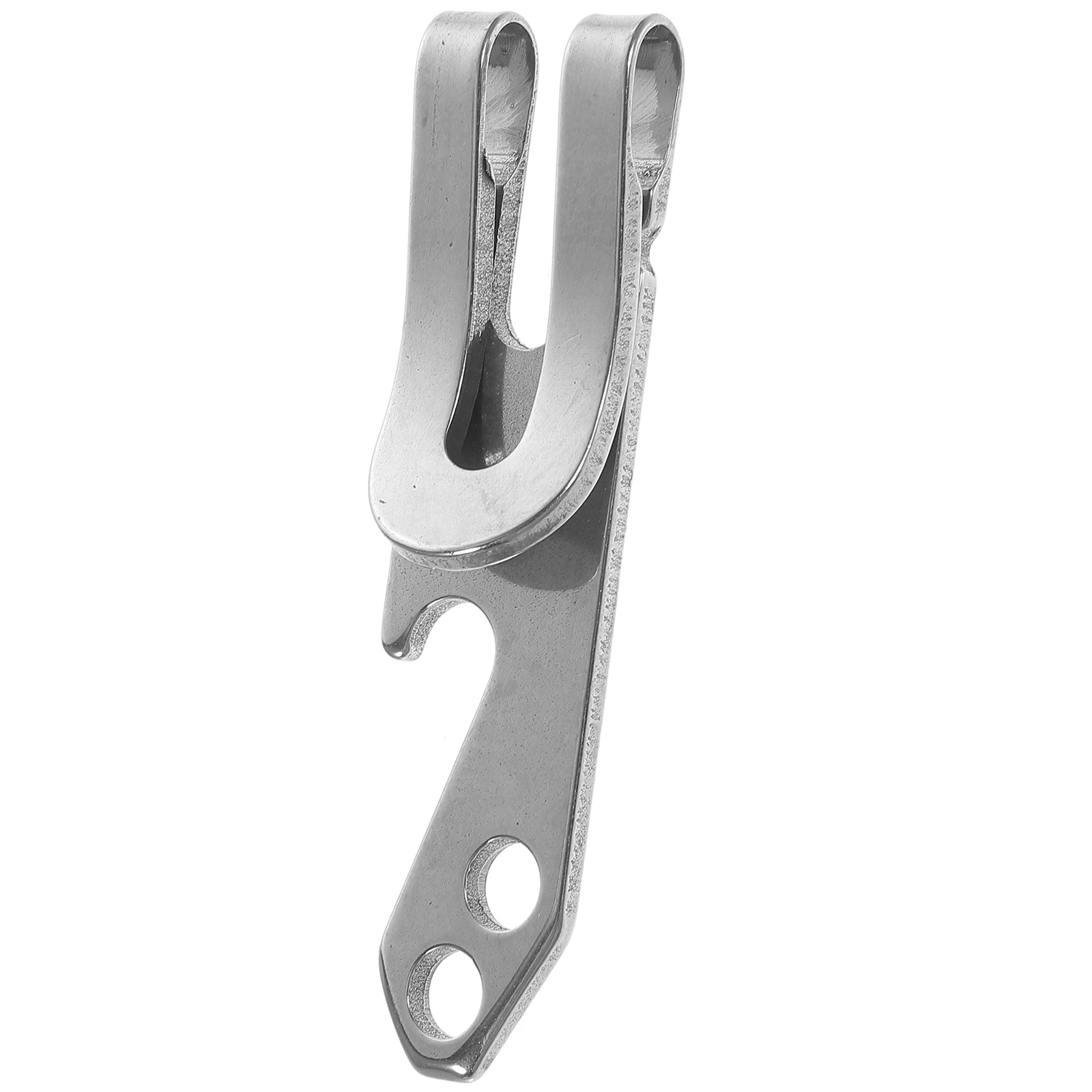 

Stainless Steel Multifunction Camping Tool 2.83X0.74Inch Silver Bottle Opener Keychain Money Clip Pry Guyline Runner Cord
