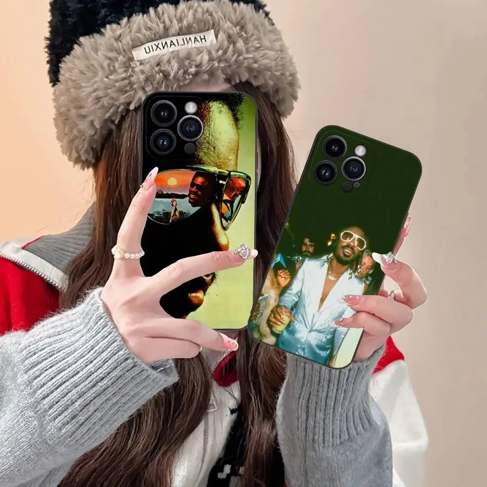 

S-Stevie Singer Wonder Phone Case For iPhone 16,15,14,13,12,11,Pro,XS,Max,XR,Plus,E,SE4,Mini Black Fashion Cover