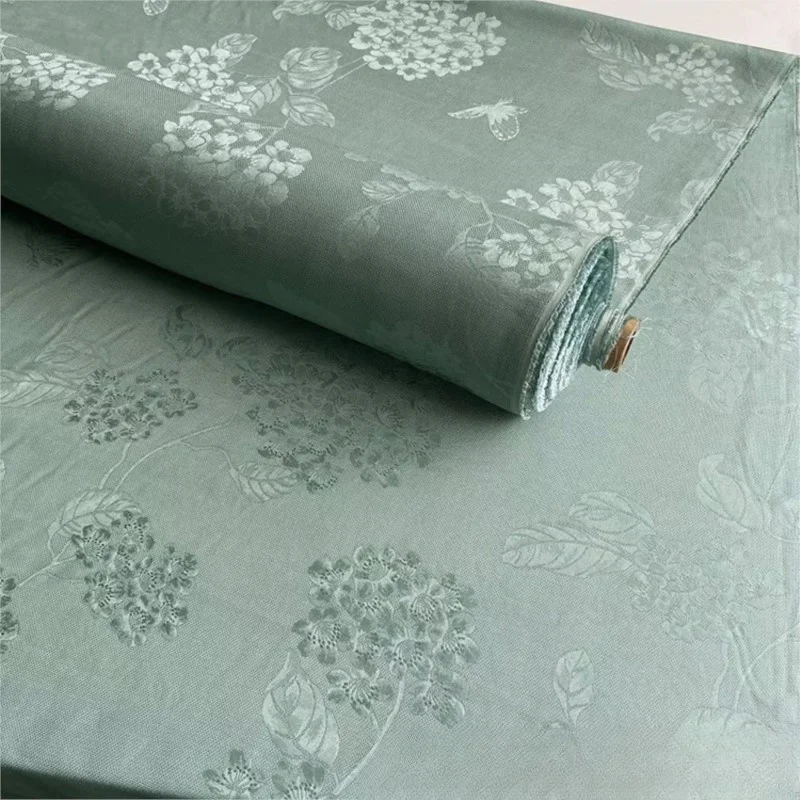 

Full-hole hollowed-out silk flower-patterned fabric new Chinese-style jacquard for cheongsam and Hanfu tops