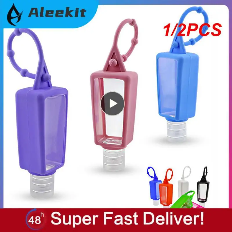 Mini Hand Sanitizer 30ml Silicone Hand Gel Holder Refillable Hook Empty Squeeze Bottles Portable Travel Soap Dispenser