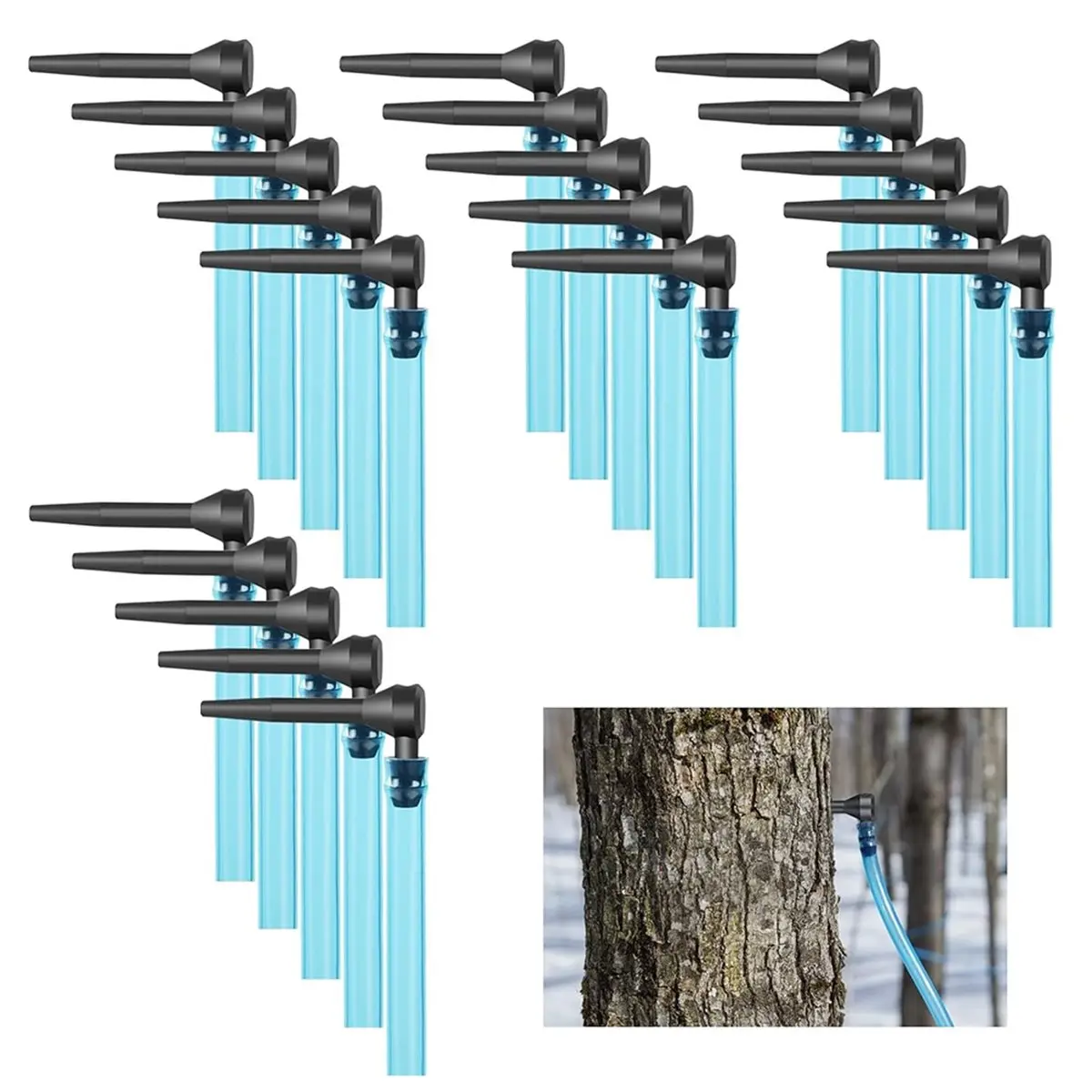 20Set Maple Syrup Tapping Kit with Food Grade Tubing and Maple Tree Taps for Pure Birch Syrup Collection