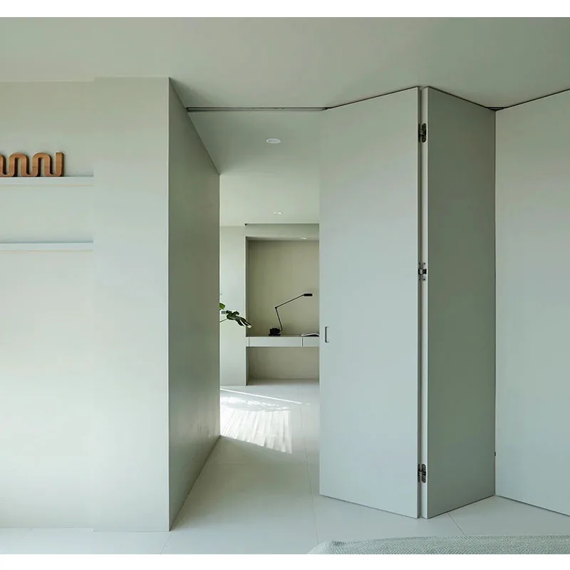 باب غير مرئي بدون إطار داخلي أمريكي، باب غير مرئي قابل للطي، باب من الخشب الصلب قابل للطي، باب مخفي داخل البناء