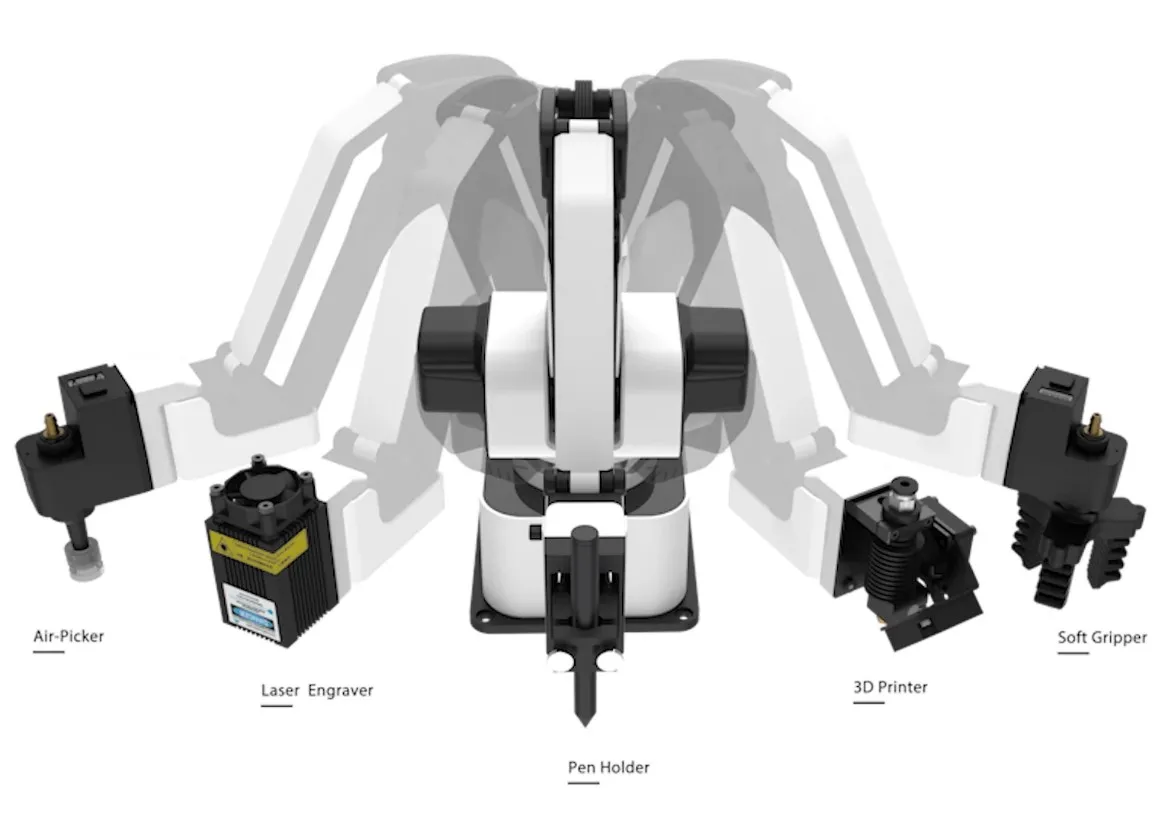 Brazo de Robot de escritorio todo en uno, máquina de brazo robótico versátil, de lujo, de alta precisión y expansible