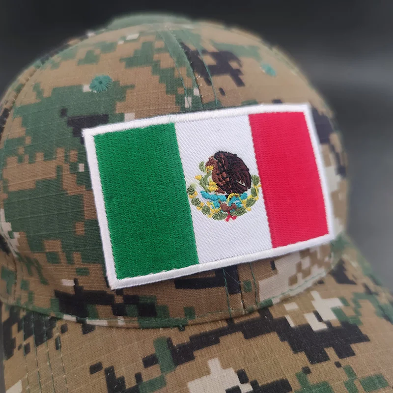 Mexican Flag Embroidery Patches Badge Outdoor Bag With Cloth Sticker Military Patches Army Backpack Cloth Decoration