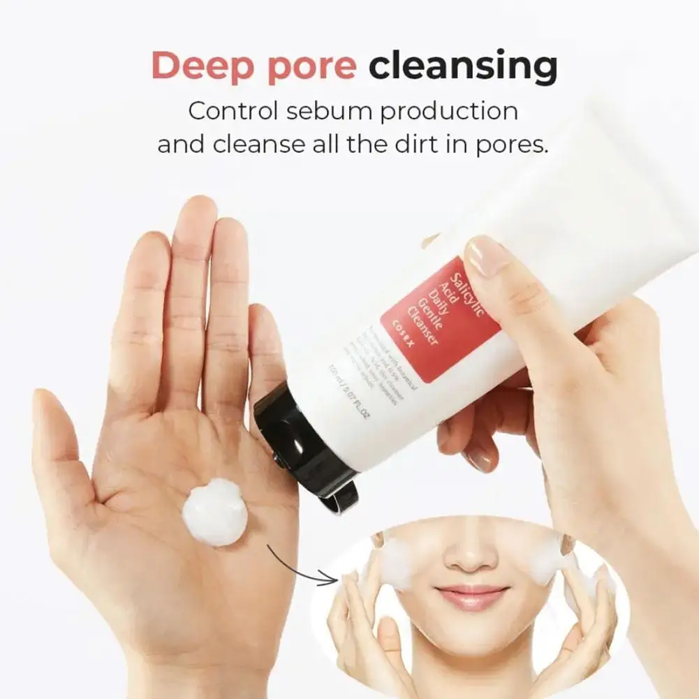 150ml Daily Gentle Cleanser Facial Cleansing Exfoliating Clean Peeling Moisturizing Acne Korean Remove Deep Blackhead Exfol A5D6