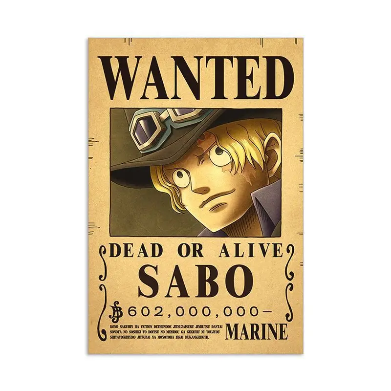 ONE PIECE Nika Gear 5 Luffy 3 Billion Bounty Wanted Posters New Four Emperors Law Figure Vintage Decoration Poster Toys Gift