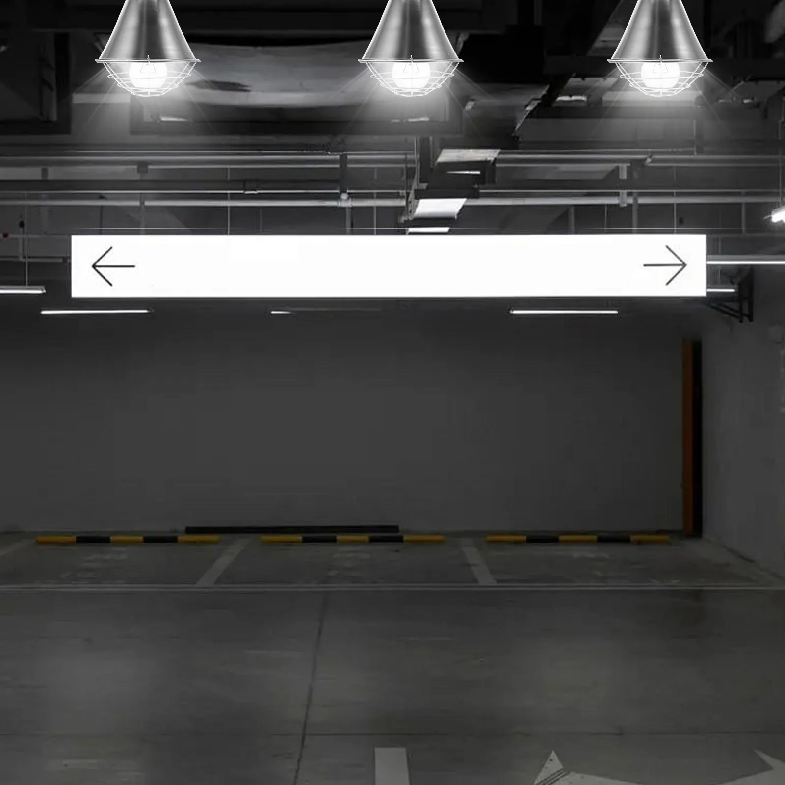 1 ensemble d'abat-jour suspendus industriels en alliage d'aluminium, abat-jour à réflexion lumineuse, couvercle de protection ventilé pour usine