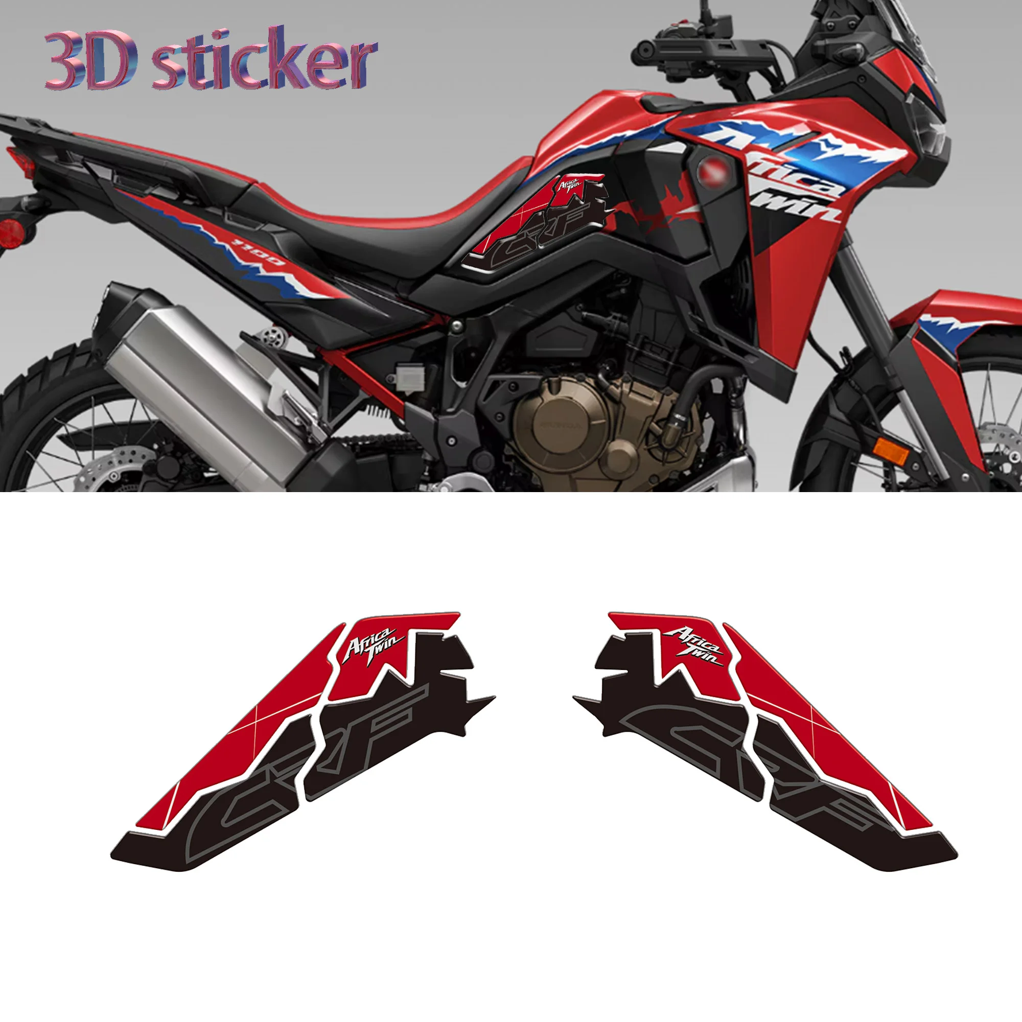For Honda Africa Twin 1100 Africa Twin 3D Gel Resin Tank & Side Protection Stickers Kit Compatible with Motorcycle Accessories