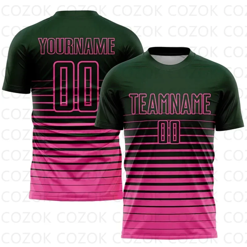 

Customized Green Stripe Football Jerseys for Men Unisex Football Short Sleeves Athletic Tee Shirts