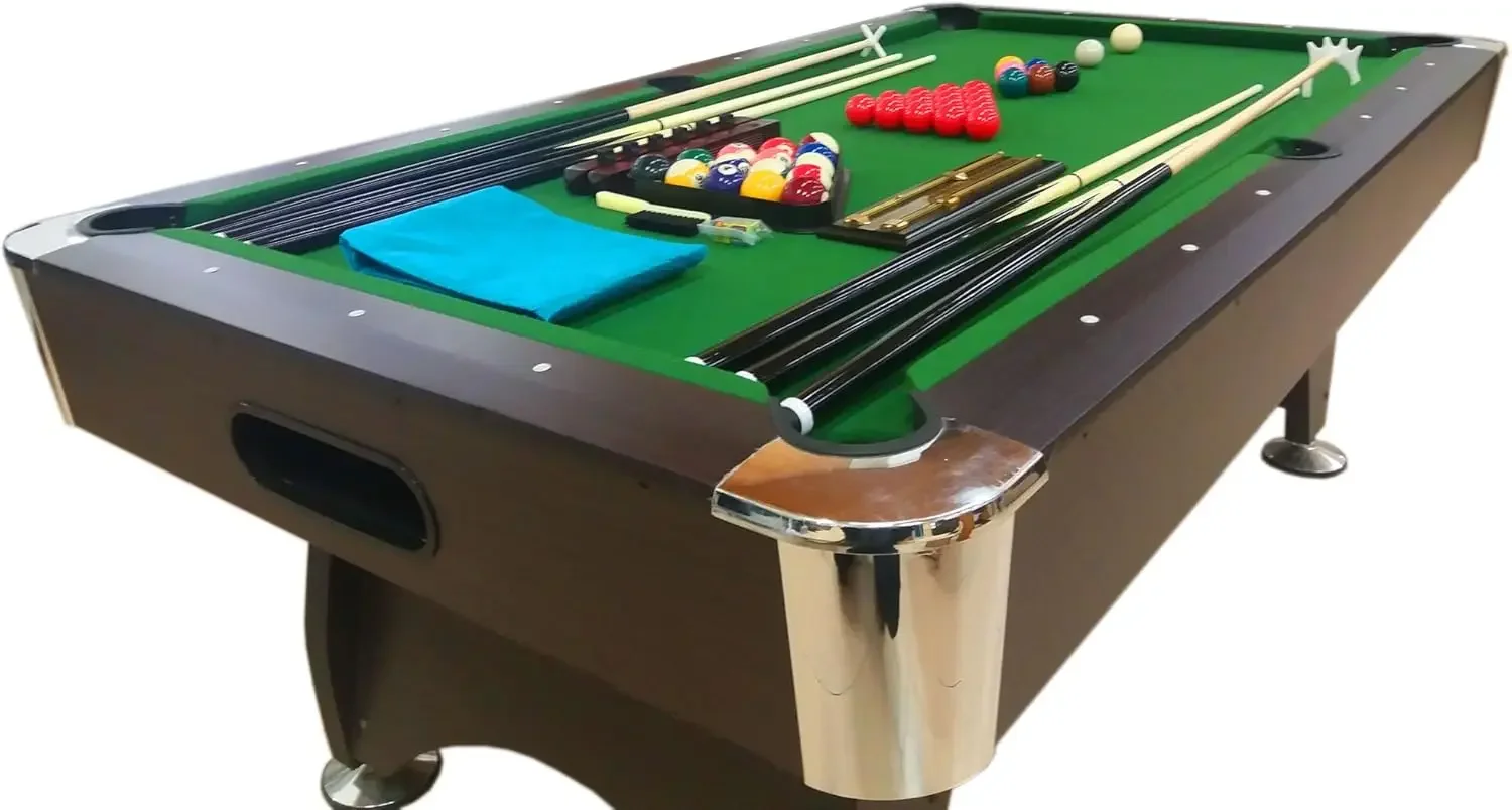 Mesa de bilhar de 8' pés com sistema de retorno automático de bola snooker conjunto completo de acessórios jogo vintage verde 8 pés