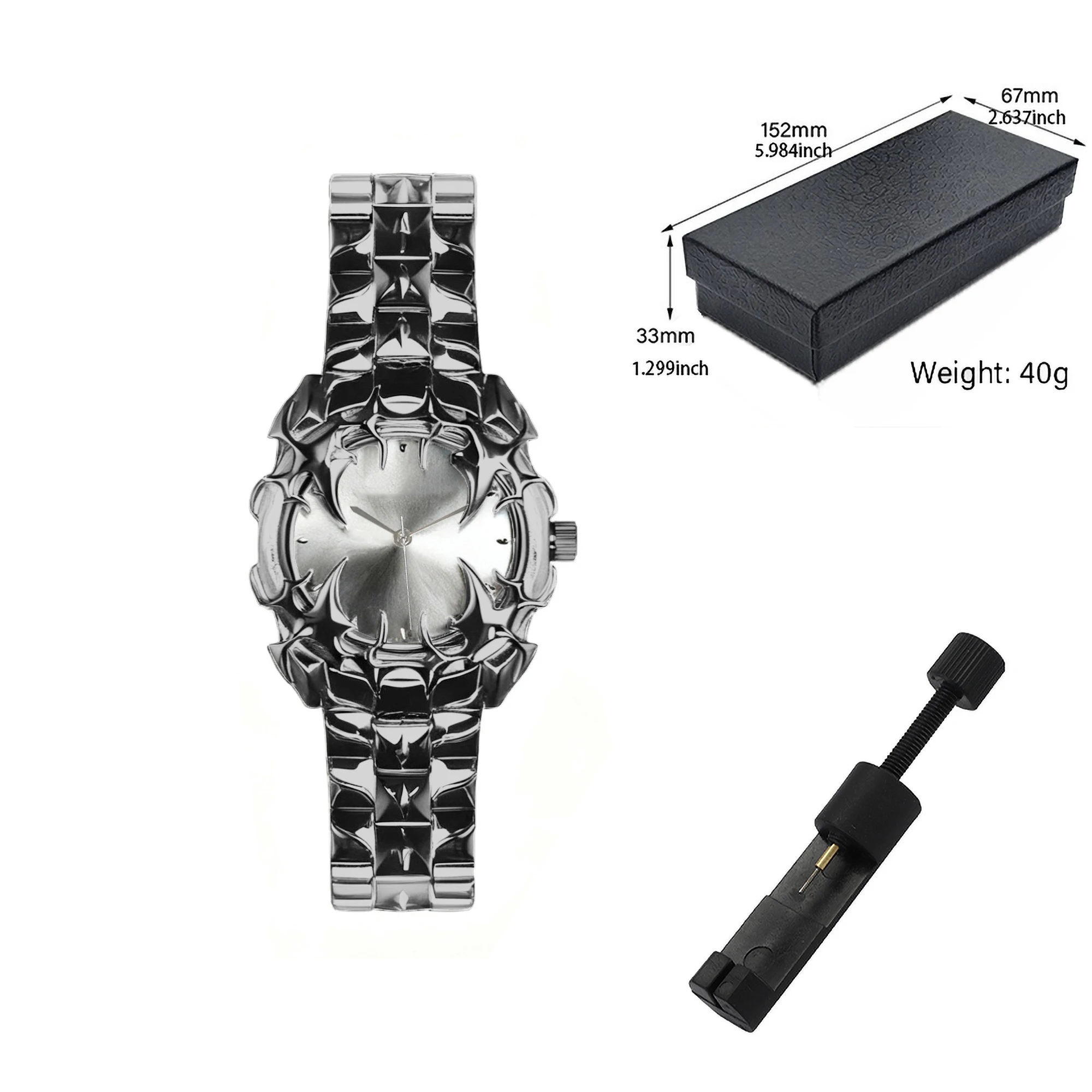 Men's Claw-Shaped Quartz Watch with Interchangeable Dials