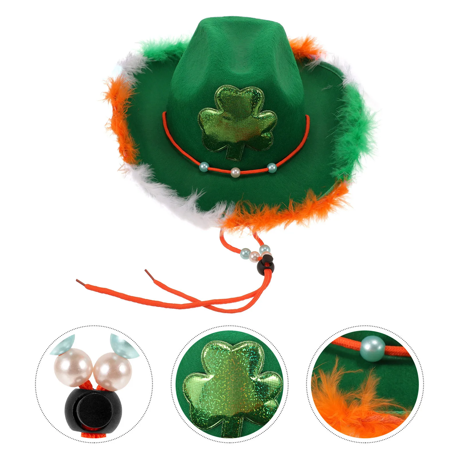 

St Patrick's Day Western Hat Men Women Reusable Festival Party Favor Decorative Hat for Celebration St Patricks Day Party Hats