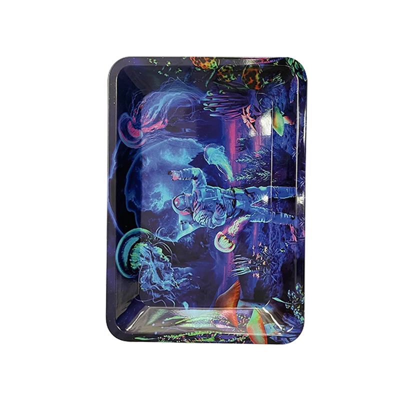 Metal Rolling Tray Tobacco Herb Tinplate Plate 18*12.5CM Cigarette Tool Smoking Accessories Various Pattern Designs Storage Case