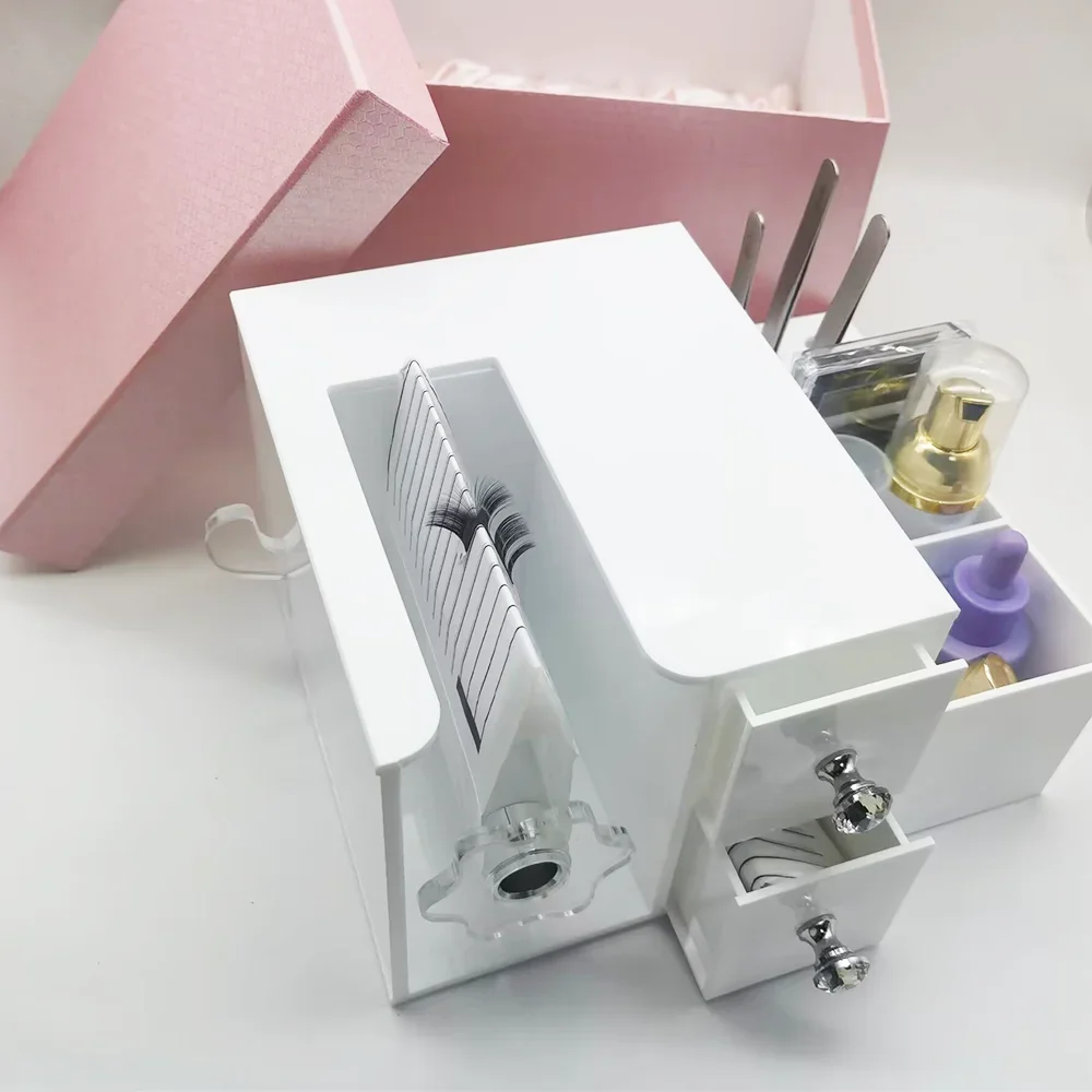 New lash splitter self fanning lash machine for eyelash extension volume fan maker with storage box  lash fan maker machine