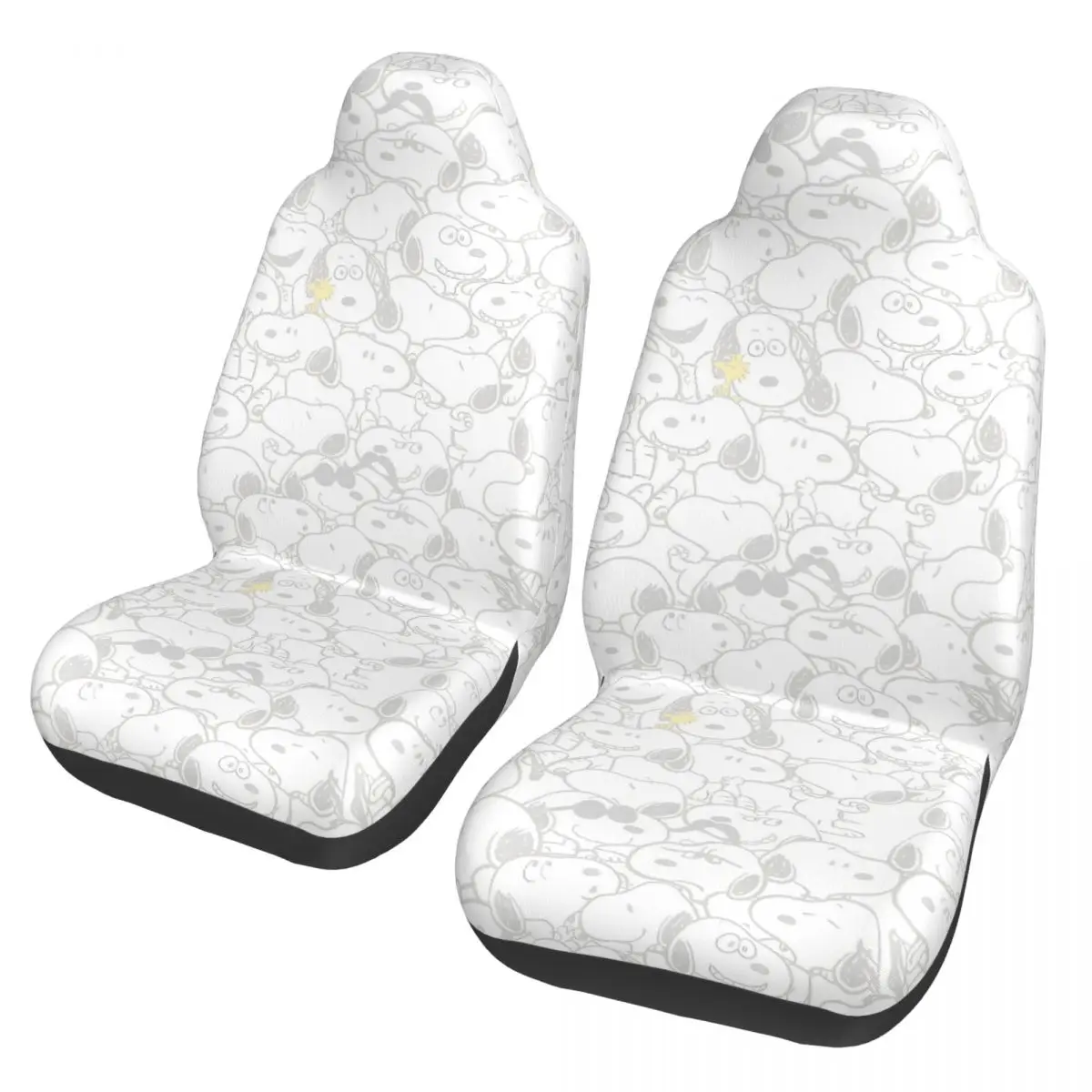 

Snoopys Cartoon Dog 2 Front Car Seat Covers for Cars Truck Sedan SUV Breathable Automotive Seats Cover