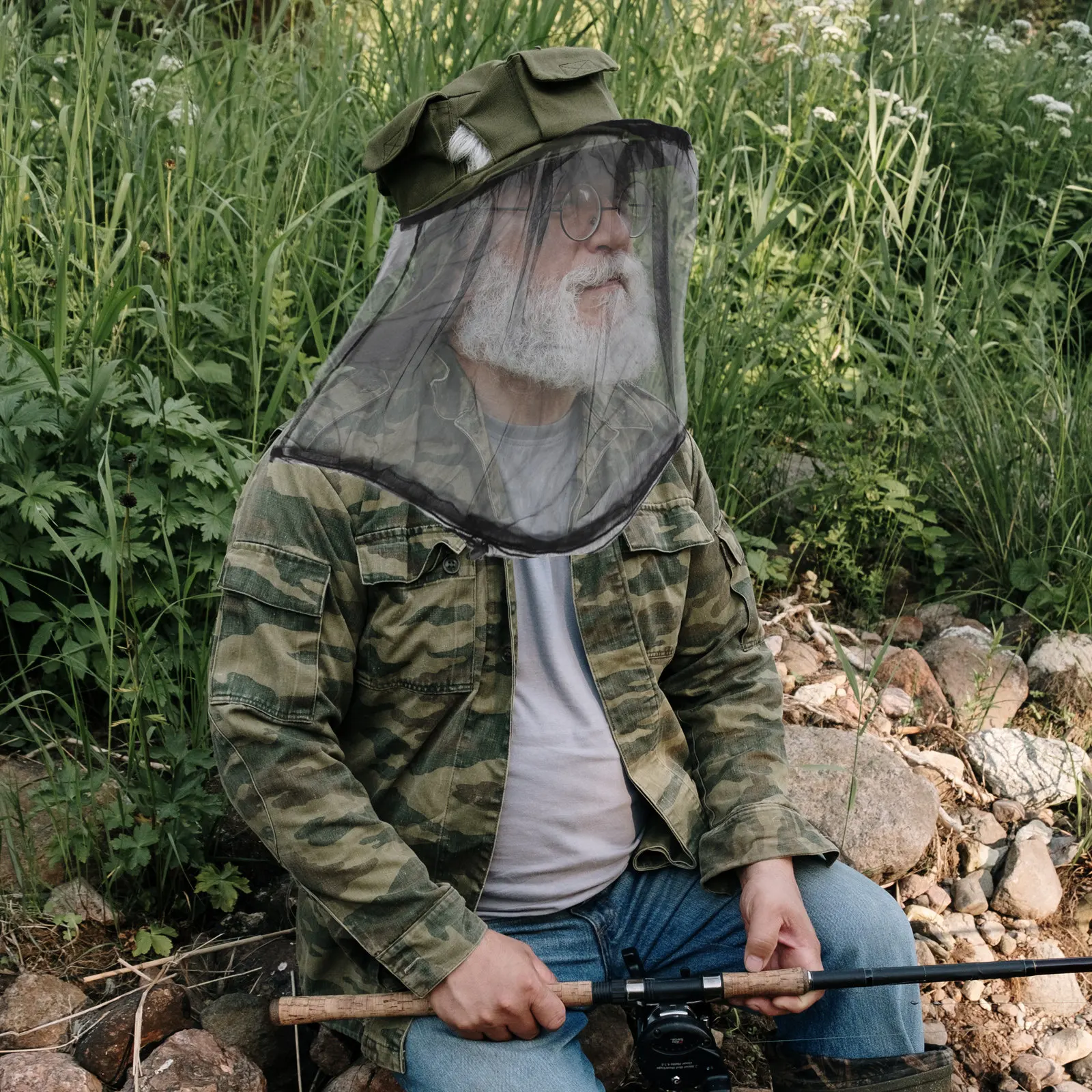 

2Pcs Professional Sun Protection Fishing Net Head Nets Breathable Mesh Outdoor Mosquito Netting Portable Hiking Hunting