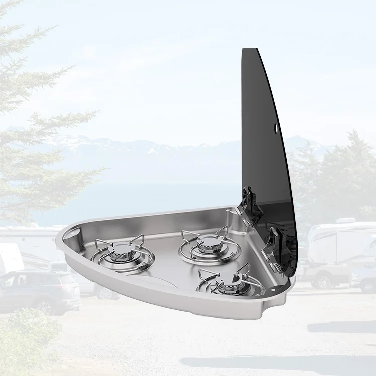 

Durable Quality 304 Stainless Steel Gas Stove RV Parts Kitchen Supplies With Good Price Caravan Three Heads Gas Stove