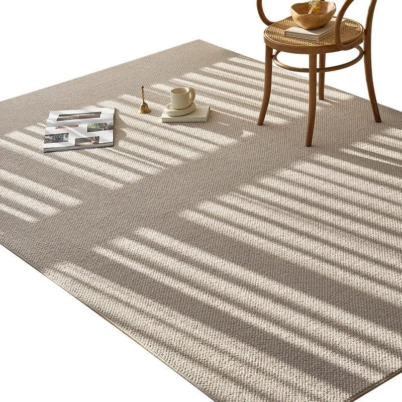 

Wool woven carpet wabi sabi wind light luxury high sense solid color living room sofa coffee table blanket bedroom floor mat