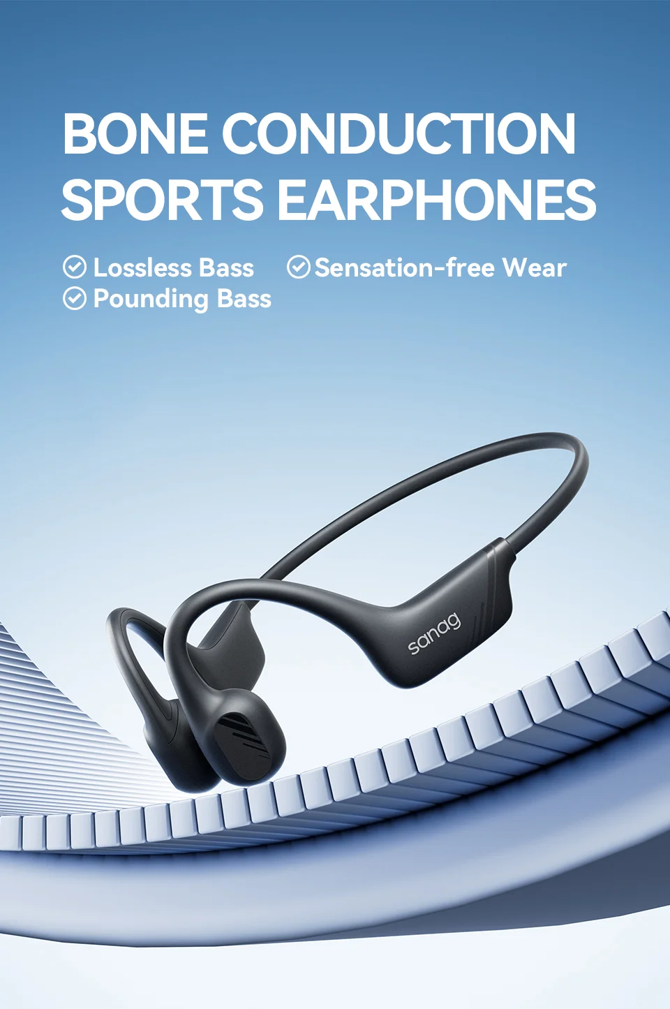 Sanag B21S True Bone Conduction Audífonos Bluetooth-Kopfhörer Flash-Sale HiFi-Sound-Kopfhörer Wahl Ohrhörer Wireless Headset – Detail 1