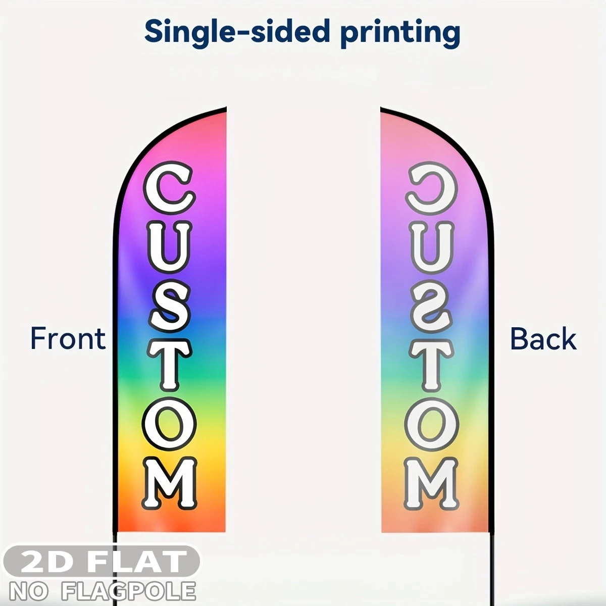 1pc Custom Knife-Shaped Banner, Personalized Design, Text for Business Sign, Beach, Single-Sided Printing, Pole Not Included