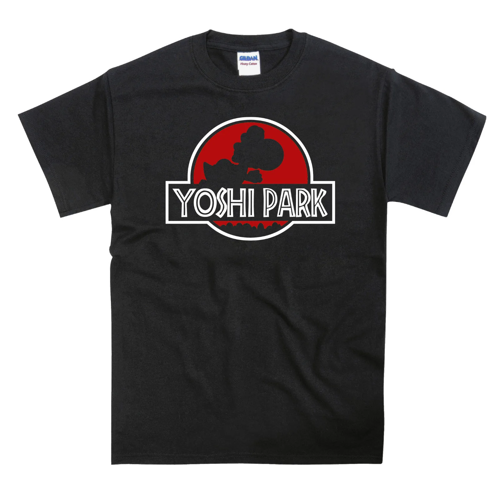 

Yoshi Park Jurassic World Dinosaur Parody T-Shirt (Red Logo)