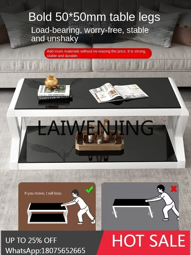 RWJ Tempered Glass Floor Cabinet Coffee Table Combination Bedroom TV Stand