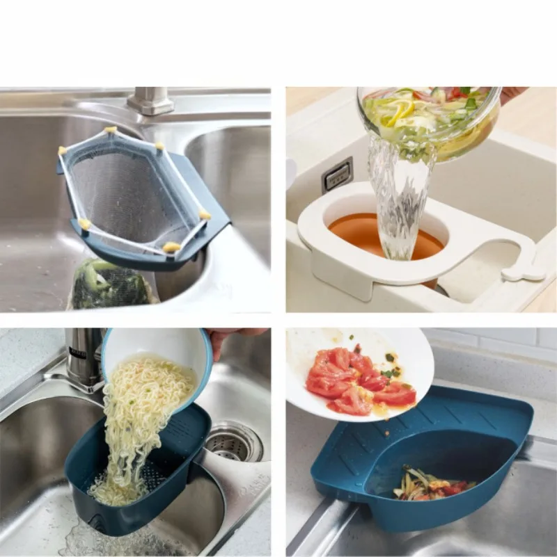 

Многофункциональная сливная корзина, складная кухонная раковина для мытья фруктов и овощей, раковина для остатков, корзина с фильтром