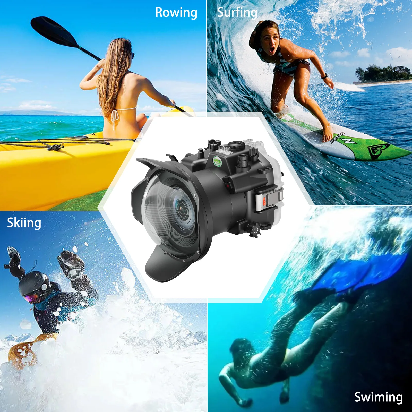 Seafrogs Waterproof Housing for Fujifilm X-H2 Camera XC16-50MM 1:3.5-5.6 40m Depth Underwater Diving Case for Diving