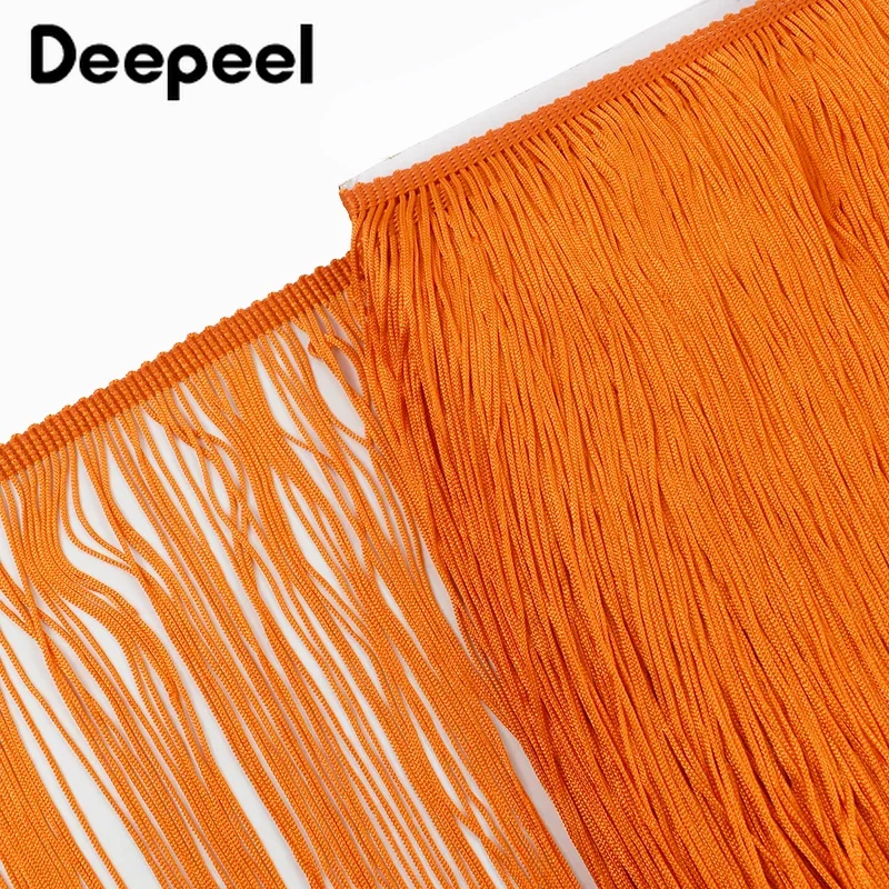 1/2Meters Deepeel 50cm Widen Polyester Tassel Fringe Trim Lace Ribbon Latin Dress Clothing Curtain Decoration Sewing Accessories