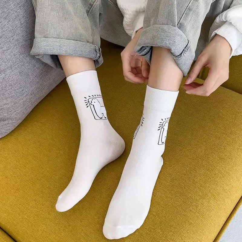 Cartoon Alpaca Women Lovely Socks Animal Cute 3D Hairy Alpaca Soft Cotton Socks Funny Sheep Unisex Hipster Sport Casual Sokken