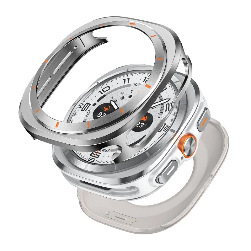 Capa Protetora de Metal para Samsung Galaxy Watch 7 Ultra, Capa Protetora de Metal para Samsung Watch 7
