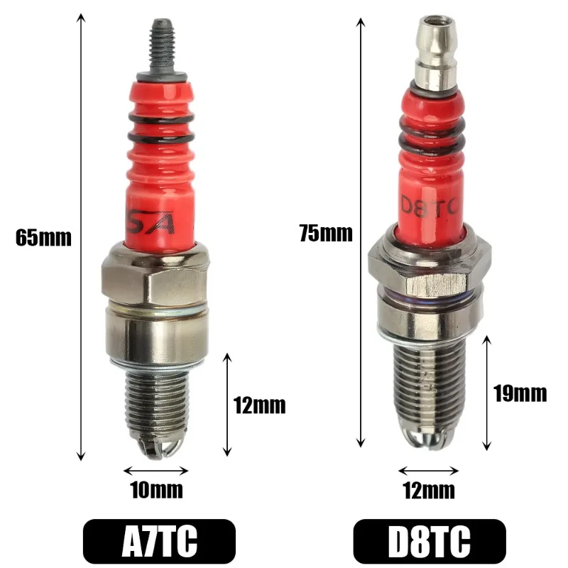 Three-sided Pole Spark Plug High Performance Motorcycle A7TC D8TC Spark Plugs For GY6 CG 50 70 110 125 150CC