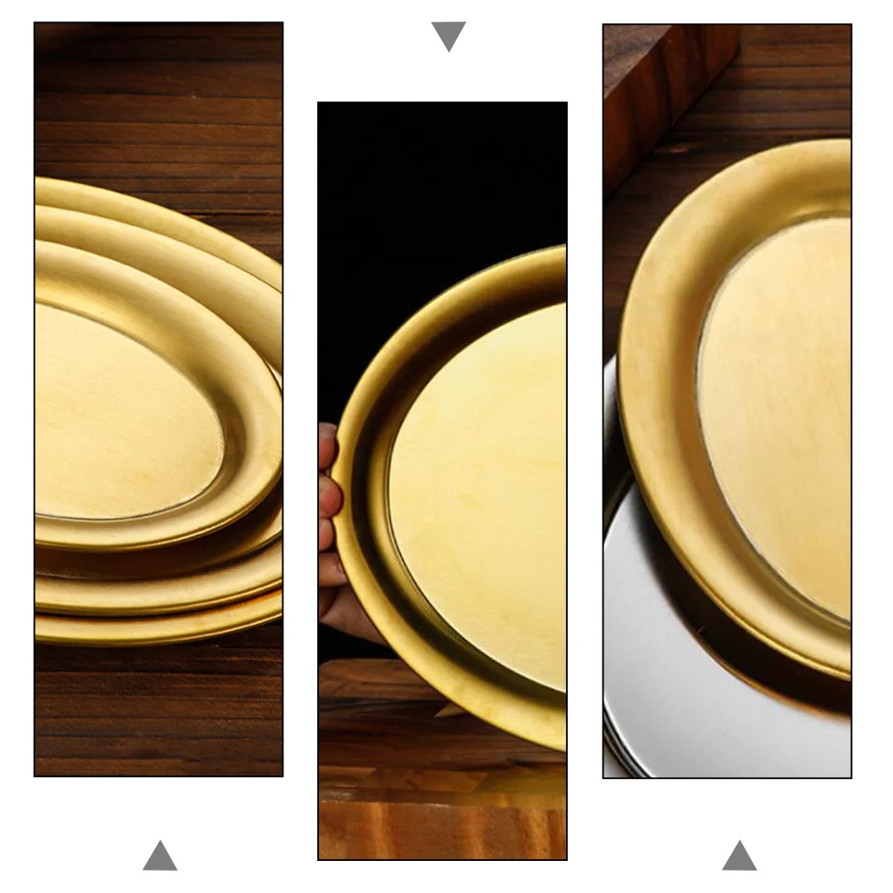 

1Pcs Stainless Steel Oval Barbecue Plate Heat Resistant Food Serving Tray Multi Purpose Snack Dish Kitchen