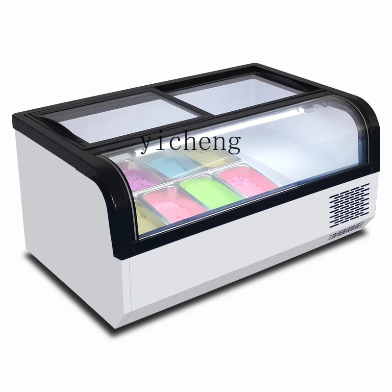 ZC Desktop Ice Cream Display Case Commercial Thick Cut Fried Yogurt Display Cabinet Freezing Display Cabinet