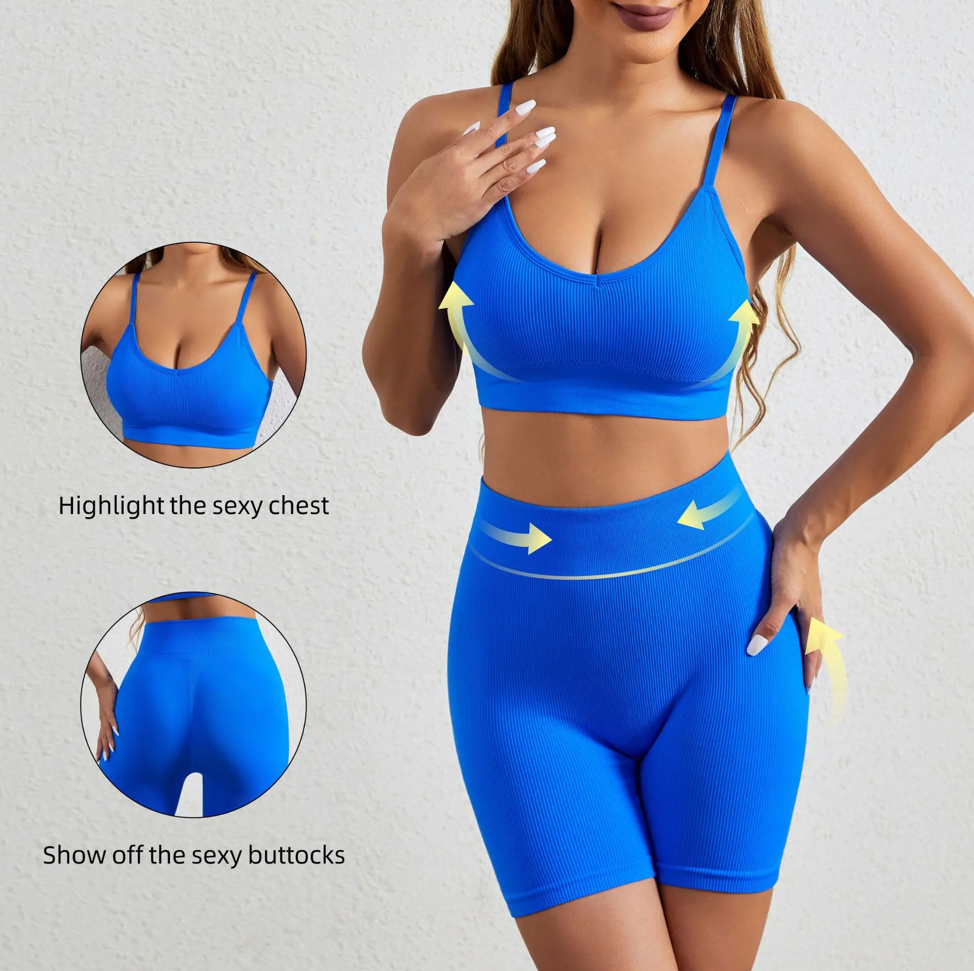 

Gather Underwear Women's Rimless Sports Yoga Bra Fitness Shockproof Comfortable Beauty Vest suit Promotion on sale lingerie set