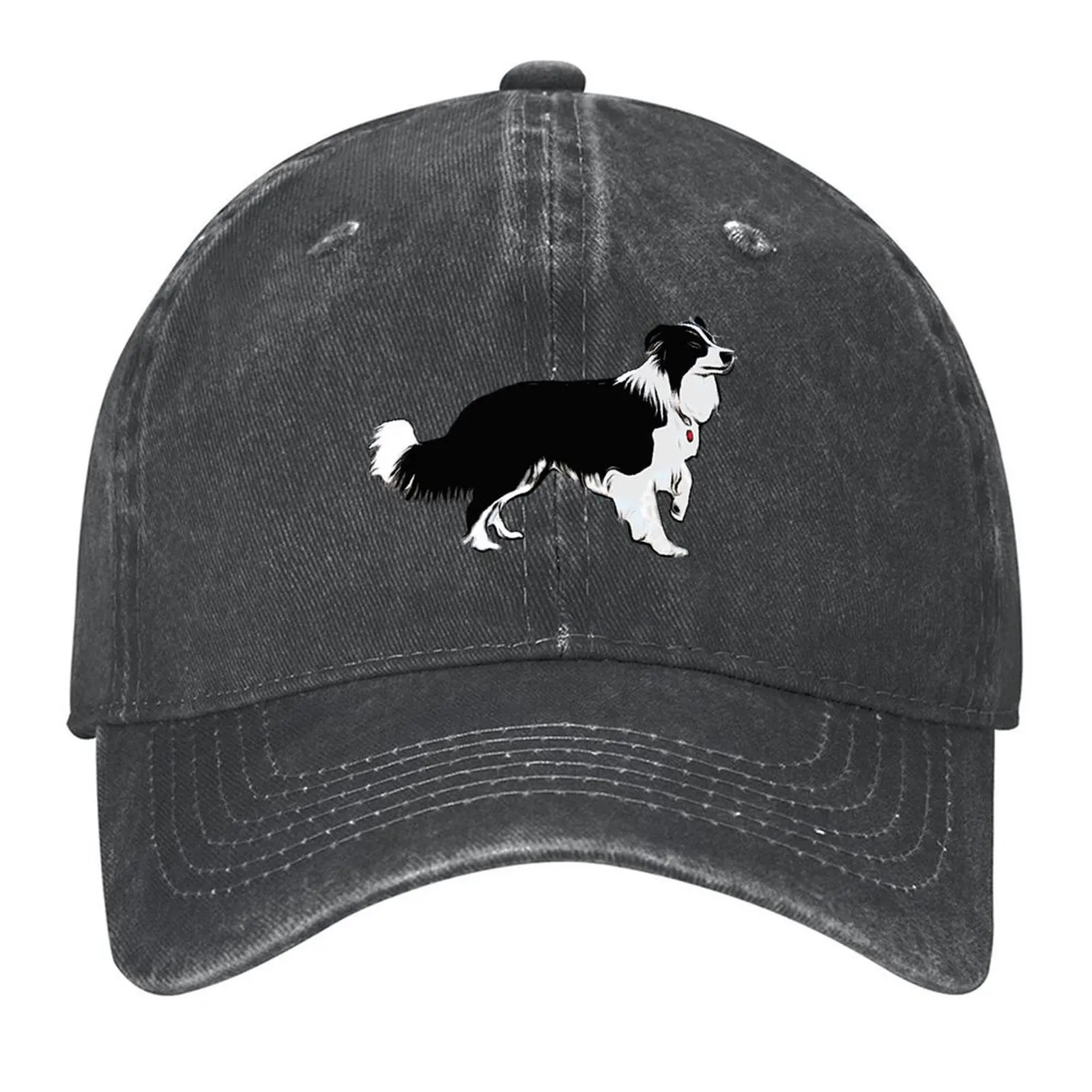 

Border Collie black and white silhouette Baseball Cap fishing caps man Cosplay Gentleman Hat Mens Tennis Women's