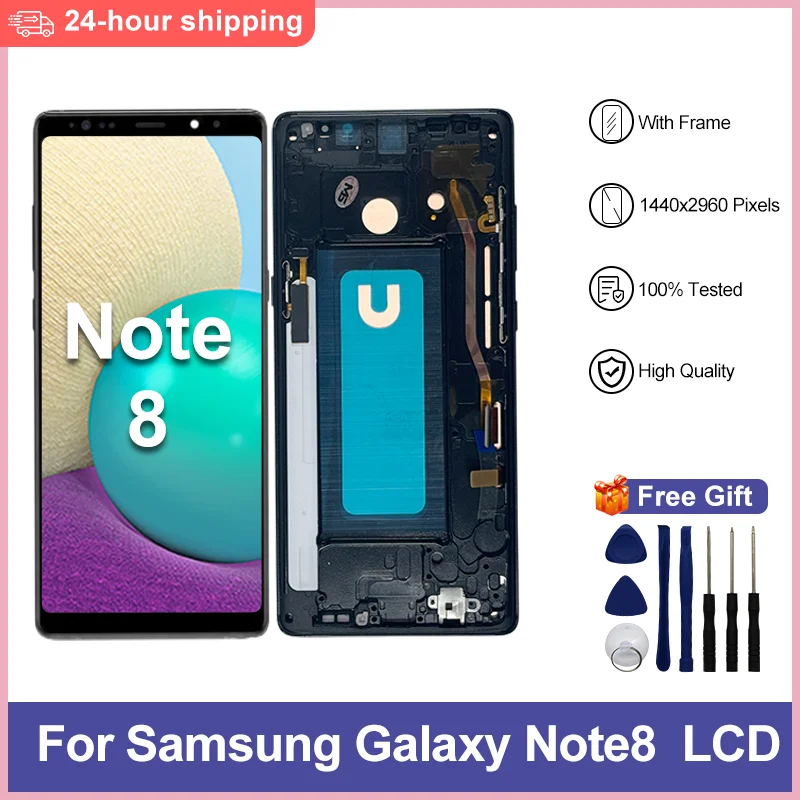 New Test TFT For Samsung Galaxy Note 8 Display Touch Screen Digitizer Assembly For SC-01K SM-N950FD With Frame Replacement Parts