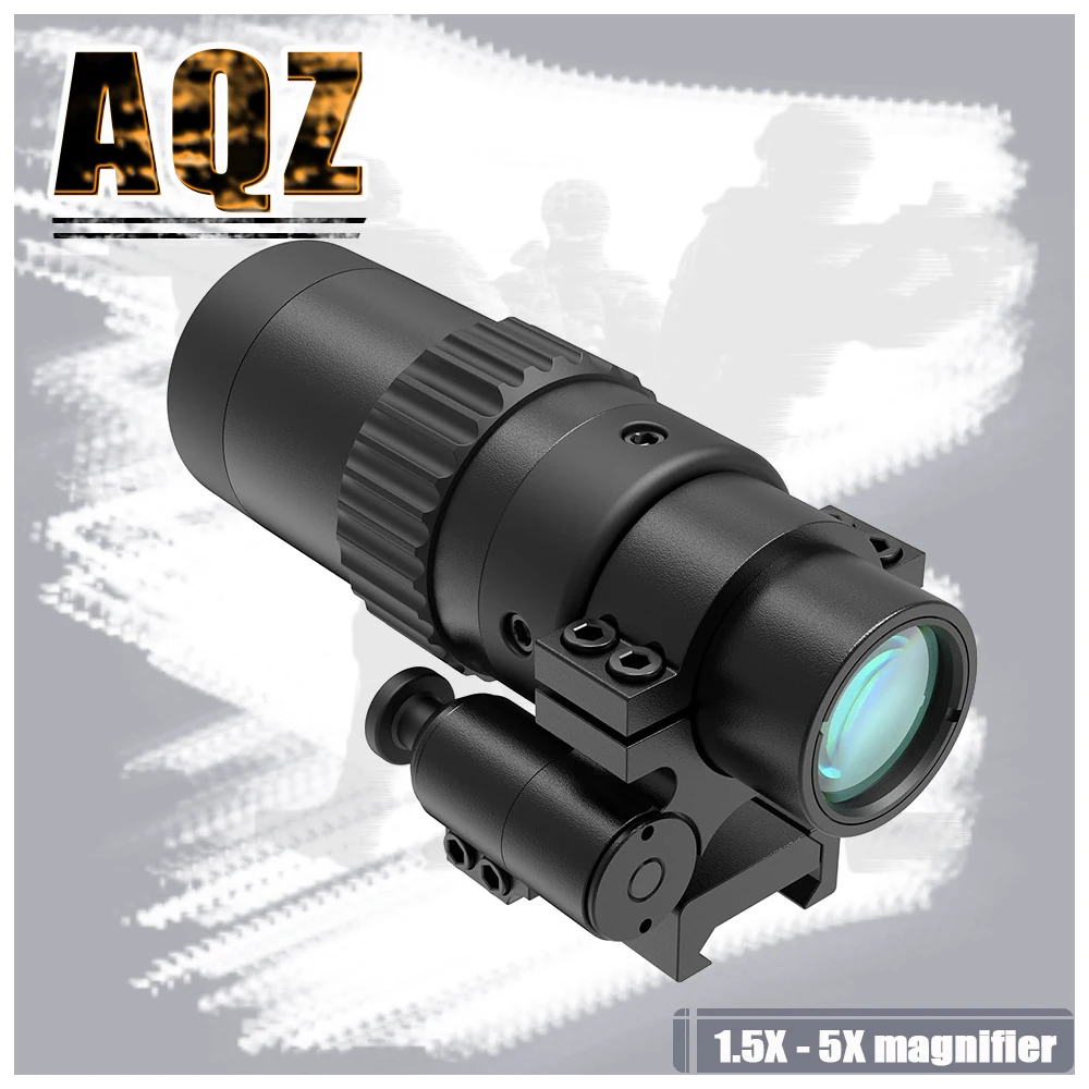 1.5X - 5X Zoomable Red Dot Magnifier，Fits Picatinny Rails Suitable for tactical hunting aiming