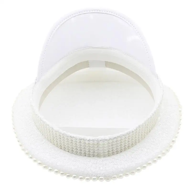 Jeweled Captain Hat with Heavy Pearls Sequins for Bride Bachelorette Party