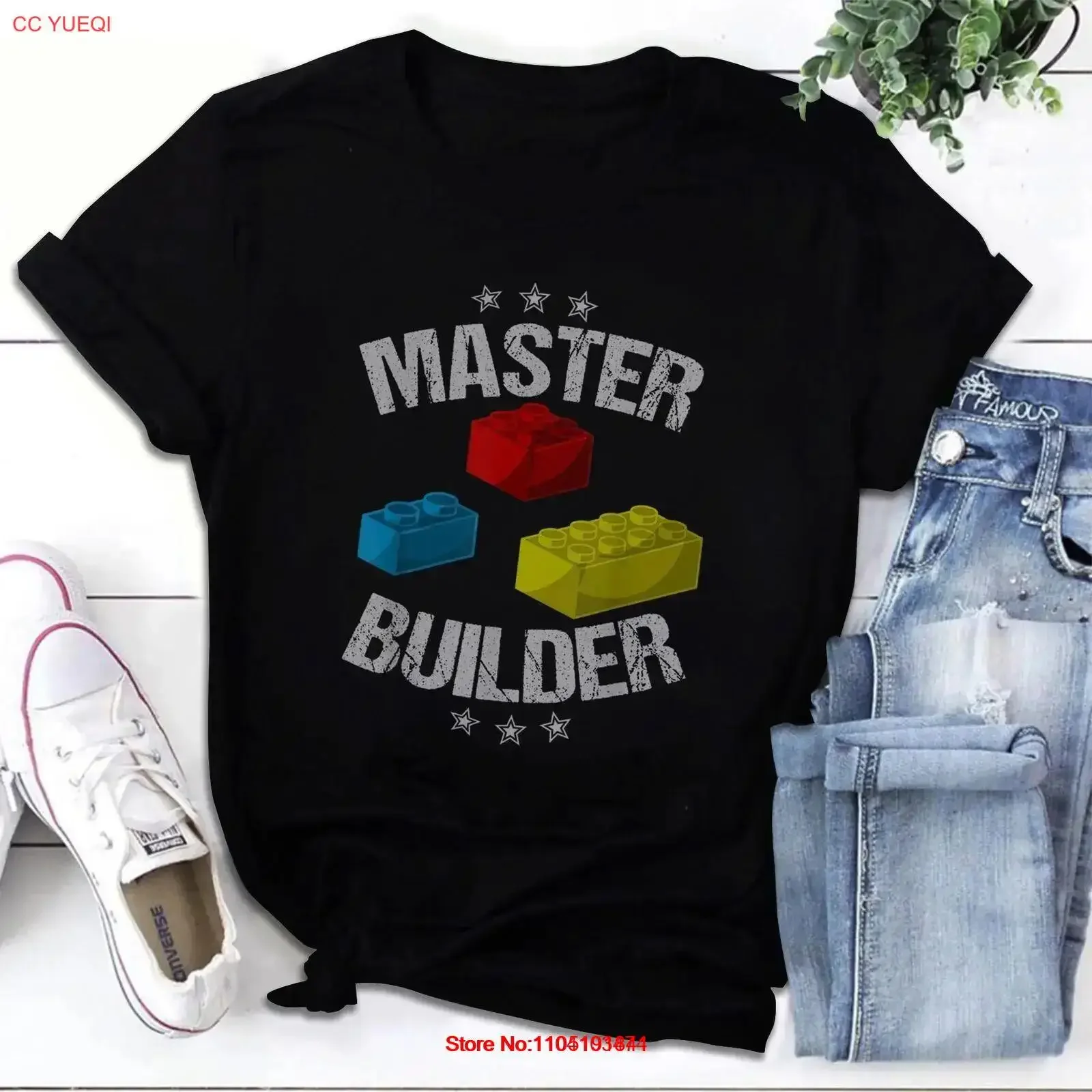 SALE Cool Master Builder Funny Building Blocks T Shirt vintage Washed Top For Everyday Wear homme fashion Unisex Stylish