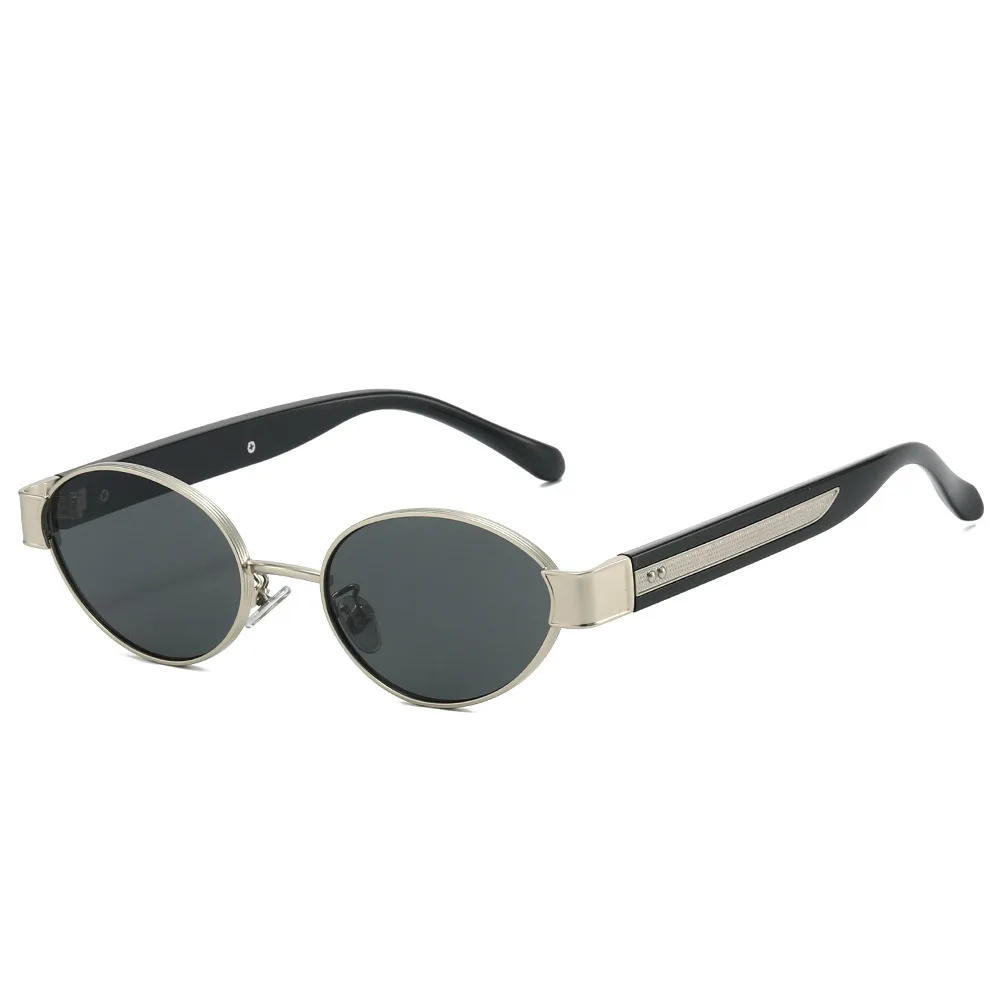 

10841 Vintage Round Sunglasses for Men Women, Premium Fashion Metal Sun Glasses, Retro Stylish Personalized Oval Shades 603417