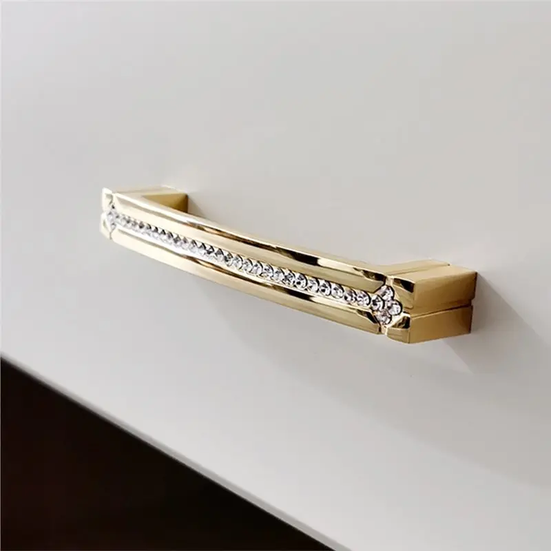 SHGO-Luxury Crystal Diamond Furniture Handles Furniture Handles Drawer Knobs Dresser Sliding Door Pull Handle