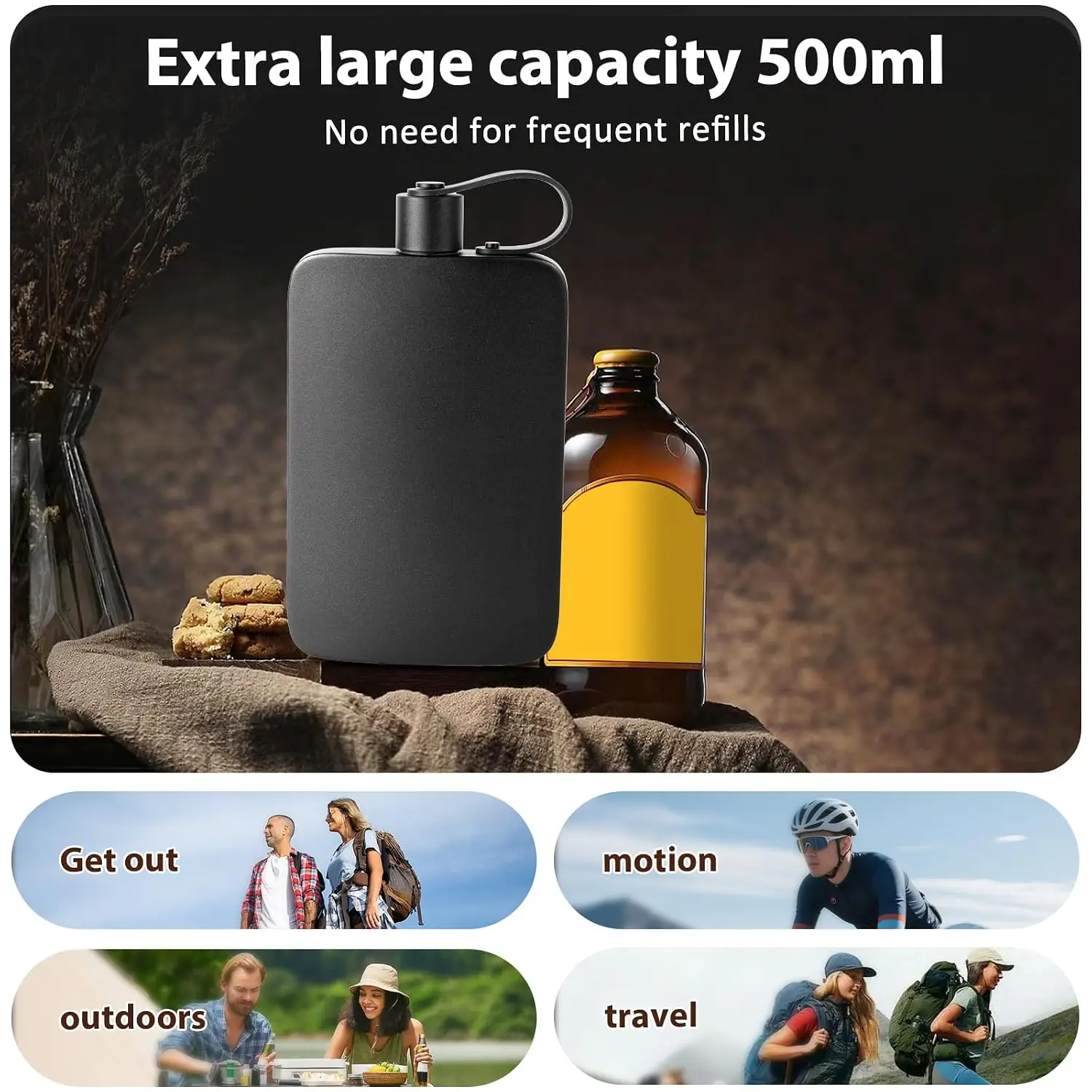 Discreet Flask Plastic Flasks Water Bottle Portable Lightweight Flask Bottiglia