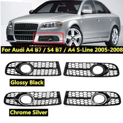 For Audi A4 B7 S4 B7 A4 S-Line 2005-2008 Pair Front Fog Light Grille Cover Lower Honeycomb Fog Lamp Grill 8E0807681F 8E0807682F