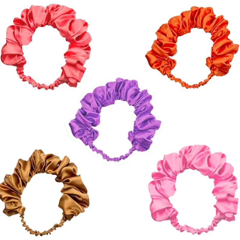 15pcs Cute Solid Color Stretch Wrinkle Fold Elasticity Adjustable Headband for Women Makeup  Tie Travel Hair Accessories