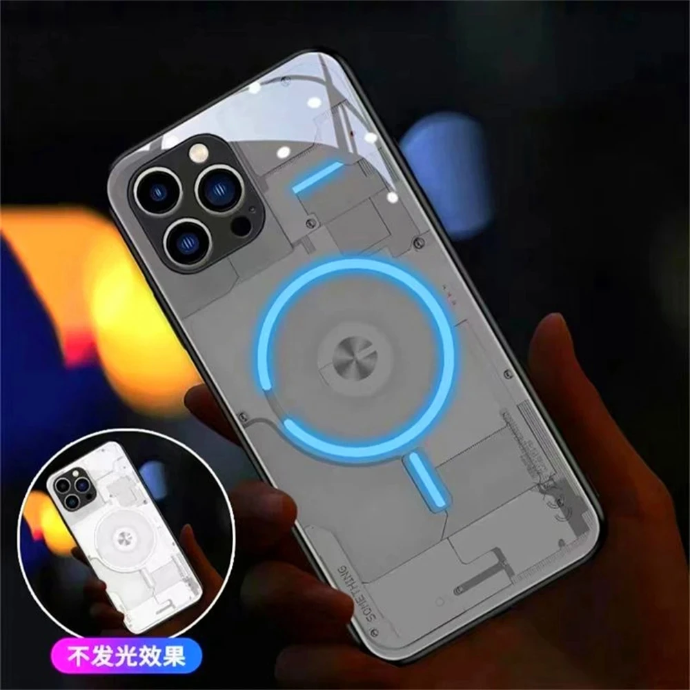 Verlichting Ring Lichtgevend Glas Led Call Up Up Flitser Telefoon Case Cover Voor Xiaomi 13 12 11 Pro Ultra Redmi K60 K50 Poco F3 F4 F5