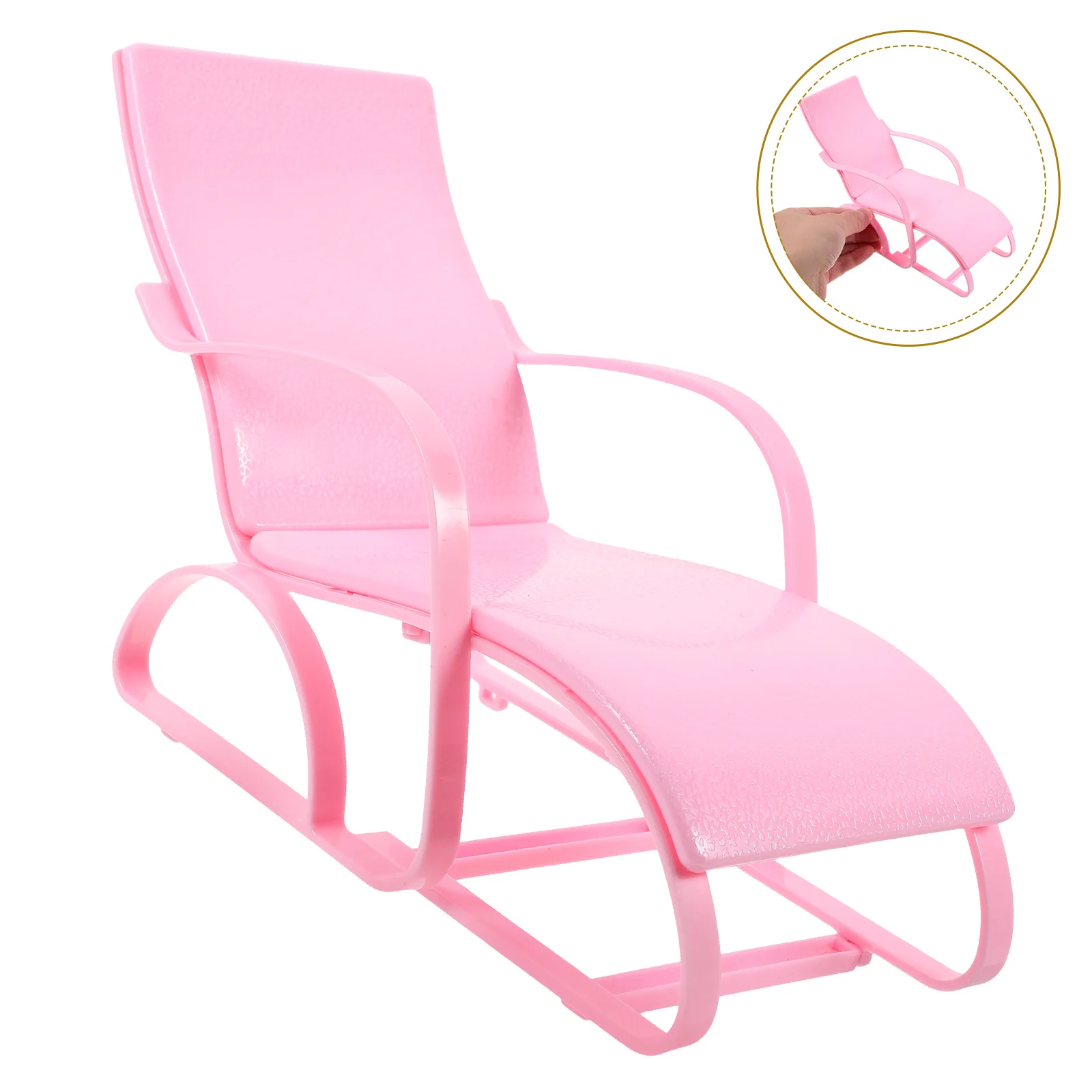 Chaise de plage l'inventaire en plastique pour enfants, jouet de simulation pour enfants, meubles droits, modèle inclinable, décor