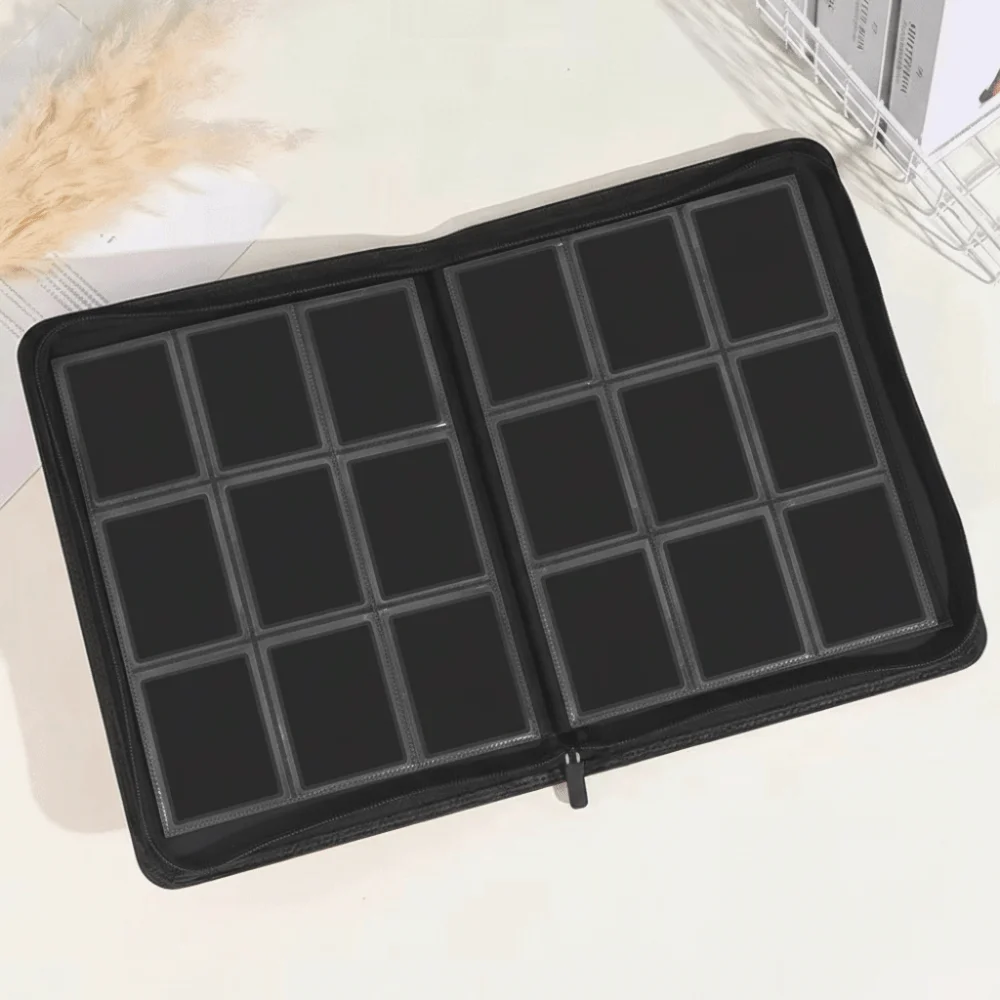 Durable 9/12 Grids Collectible Card Album PU Leather Large-capacity Card Album Card Binder Home Storage