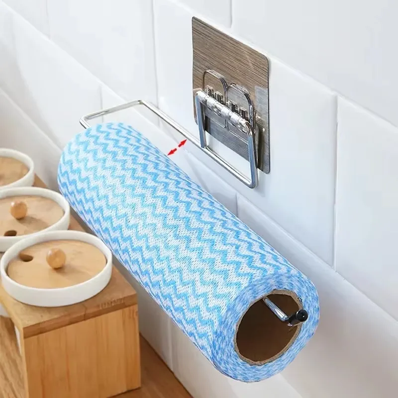 Kitchen Towel Rack Metal Bathroom Toilet Paper Towel Hanging Holder Kitchen Roll Paper Stand Home Storage Tissue Racks