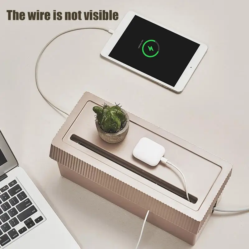 สายออแกไนเซอร์จัดเก็บกระจายความร้อนและการออกแบบพาร์ทิชันกล่องเก็บของช่องเสียบโทรศัพท์พร้อมฝาปิดกันฝุ่น